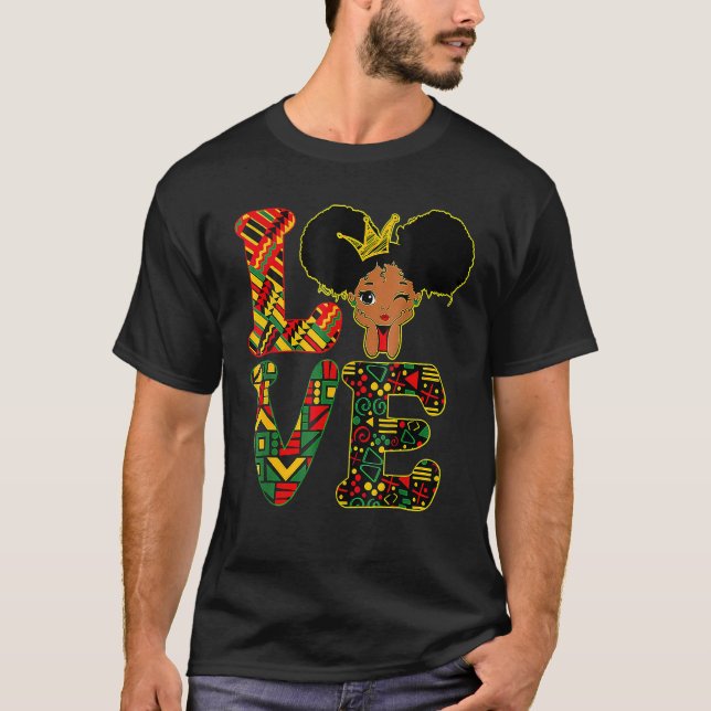KÄRLEK Svarta historiens månad Stark African Småba T Shirt (Framsida)