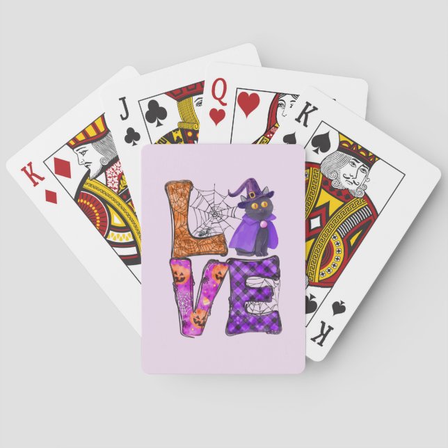 Kärlek - Svartkatt av beck Casinokort (Baksidan)