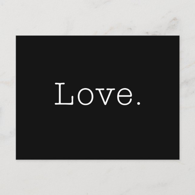 Kärlek. Svartvit Kärlek-offertmall Vykort (Framsida)