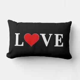 KÄRLEK Svartvit minimalistisk Elegant Lumbarkudde