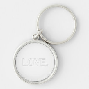Kärlek - Svartvit minimalistisk nyckelkedja Rund Silverfärgad Nyckelring
