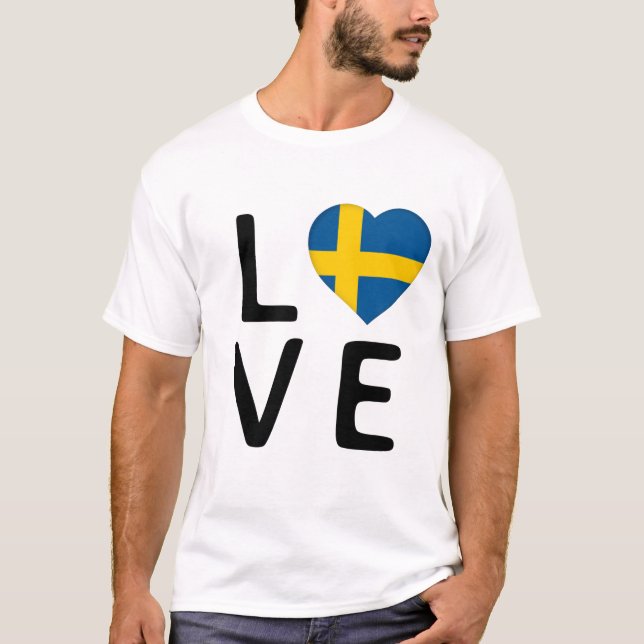 KÄRLEK - SVERIGE FLAGGA T SHIRT (Framsida)