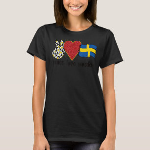 Kärlek Sverige Proud svensk Flagga Svenska rötter T Shirt