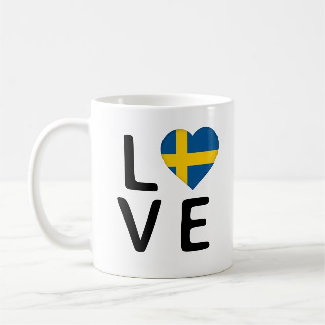 KÄRLEK - SVERIGEN FLAGGA KAFFEMUGG (Vänster)