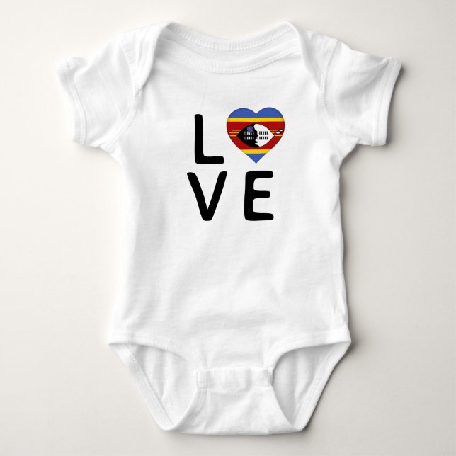 Kärlek - Swaziland Flagga T Shirt (Framsida)