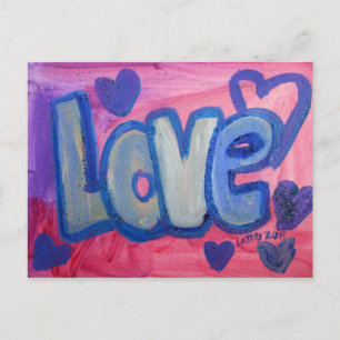 Kärlek Sweet Candy Art Painting-vykort Vykort