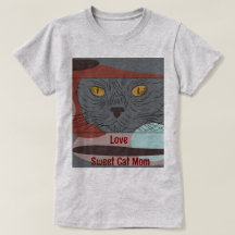 Kärlek Sweet Cat Mamma t-shirt för kvinna