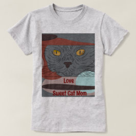 Kärlek Sweet Cat Mamma t-shirt för kvinna