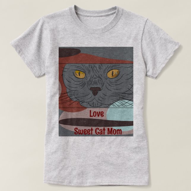 Kärlek Sweet Cat Mamma t-shirt för kvinna (Design framsida)