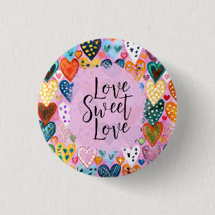 Kärlek Sweet Kärlek Valentines day Hearts Bright F Knapp