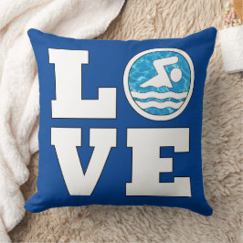 KÄRLEK Swimming Cute Swimmer eller Simma Team Coac Kudde
