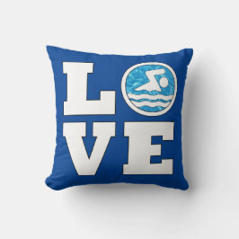 KÄRLEK Swimming Cute Swimmer eller Simma Team Coac Kudde