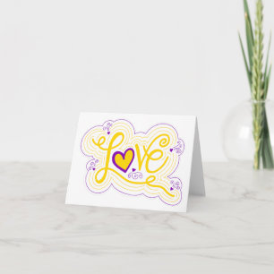 Kärlek Swirl Doodle Intersex Pride Flagga Letterin Anteckningskort