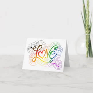 Kärlek Swirl Doodle LGBTQ+ POC Pride Flagga Letter Anteckningskort