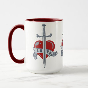 Kärlek Sword anpassningsbar mugg - välj stil