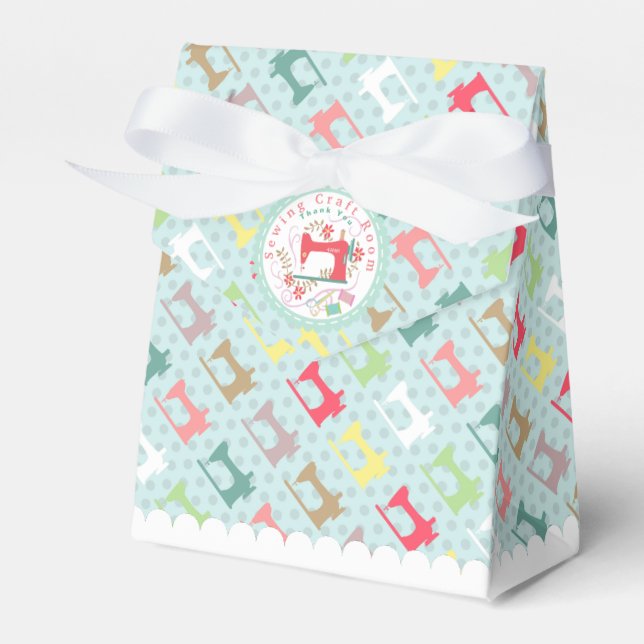 Kärlek Syande Maskin Silhuoette Blue Presentaskar (Framsidan Sidan)