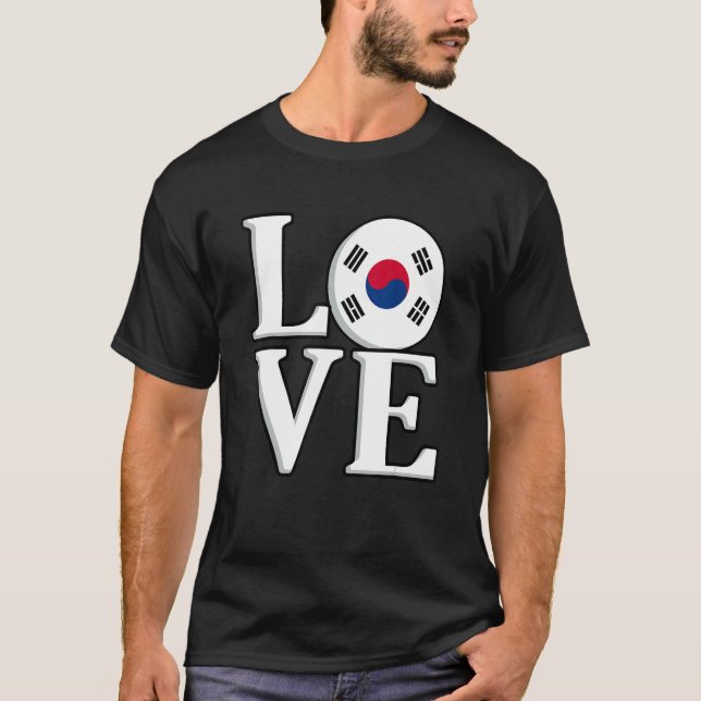 Kärlek Sydkorea T Shirt (Framsida)