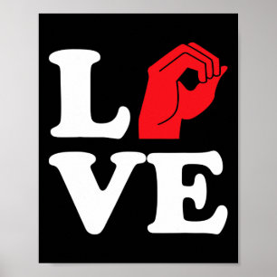 Kärlek Symbol Asl Poster
