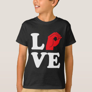 Kärlek Symbol Asl T Shirt
