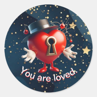 Kärlek-symboldekal Runt Klistermärke