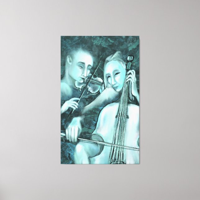 Kärlek Symphony Kanvastryck Duet Modern Painting (Framsida)