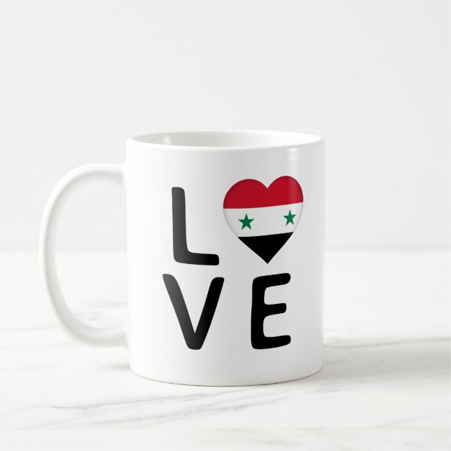 Kärlek - Syrien Flagga Kaffemugg (Vänster)