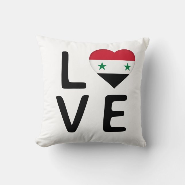 Kärlek - Syrien Flagga Kudde (Framsida)