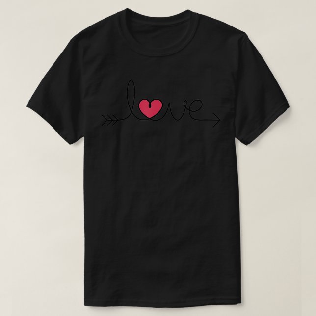 Kärlek T Women Manar Heart Arrow Graphic Valentine T Shirt (Design framsida)