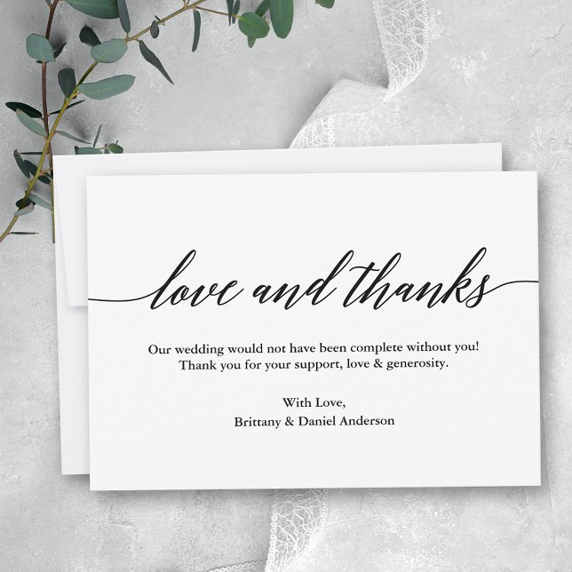 Kärlek tack Bröllop (Customize to change your personalized text size or to add more text or photos to back of card.)