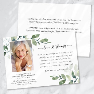 Kärlek & tack Eucalyptus Funeral Memorial Photo