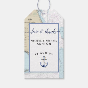 Kärlek & Tack Florida Nautical Anchor Bröllop Presentetikett