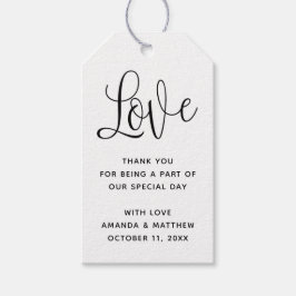 Kärlek. Tack för det minimalistiska enkla skriptet Presentetikett