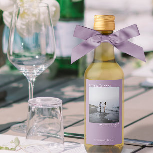 Kärlek Tack, minimalistisk Lavender Bröllop Photo Vinetikett