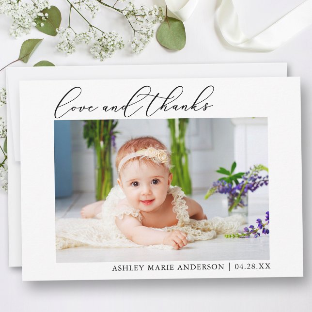 Kärlek tack Nyfödd bebis Kort (Customize to change your personalized text size or text style.)