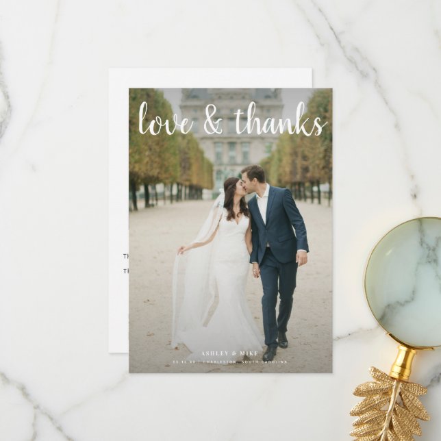 Kärlek & tack Script 2 Photo QR-kod Bröllop (Fram/Back In Situ)