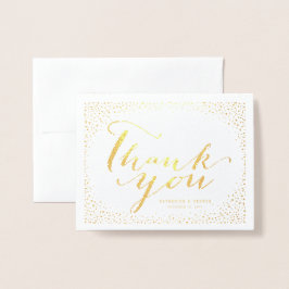 Kärlek & tack Skript Konfetti Bröllop Tack Folierat Kort