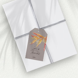 Kärlek tack till Taupe Wedding Favor för den tropi Presentetikett