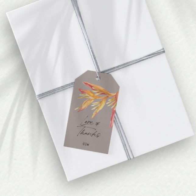 Kärlek tack till Taupe Wedding Favor för den tropi Presentetikett (Skapare uppladdad)