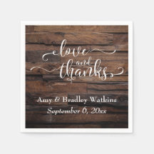 Kärlek & tack, vitt skript på Mörk Texturerat trä