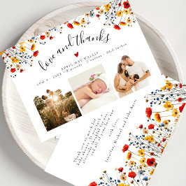 Kärlek&tack Wildblomma 3 Photo Baby Tack Kort