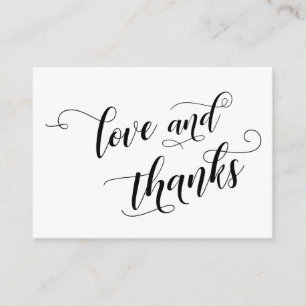 Kärlek & Tacksamhet Elegant Typografi Bröllopsgåva Tilläggskort