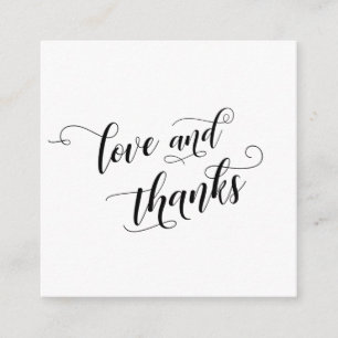 Kärlek & Tacksamhet Elegant Typografi Bröllopsgåva Tilläggskort