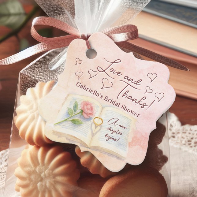 Kärlek & Tacksamhet Ny Kapitel Saga Bröllopsdusch Gåvor Etiketter (Skapare uppladdad)