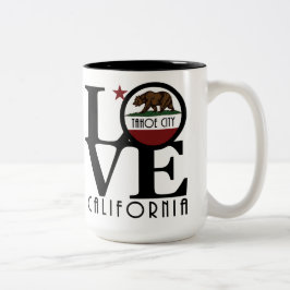KÄRLEK Tahoe City, Kalifornien 15oz Två-Tonad Mugg