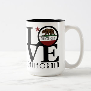 KÄRLEK Tahoe City, Kalifornien 15oz Två-Tonad Mugg