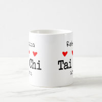 Kärlek Tai Chi Funny Quote med Red Hearts