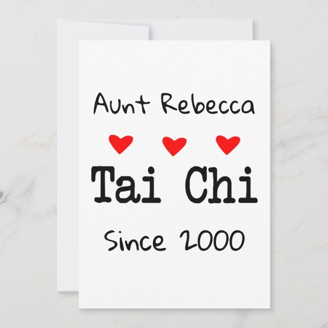 Kärlek Tai Chi Funny Quote med Red Hearts Tack Kort (Framsida)