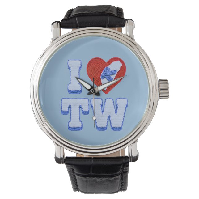 Kärlek Taiwan-tofflor Armbandsur (Framsida)