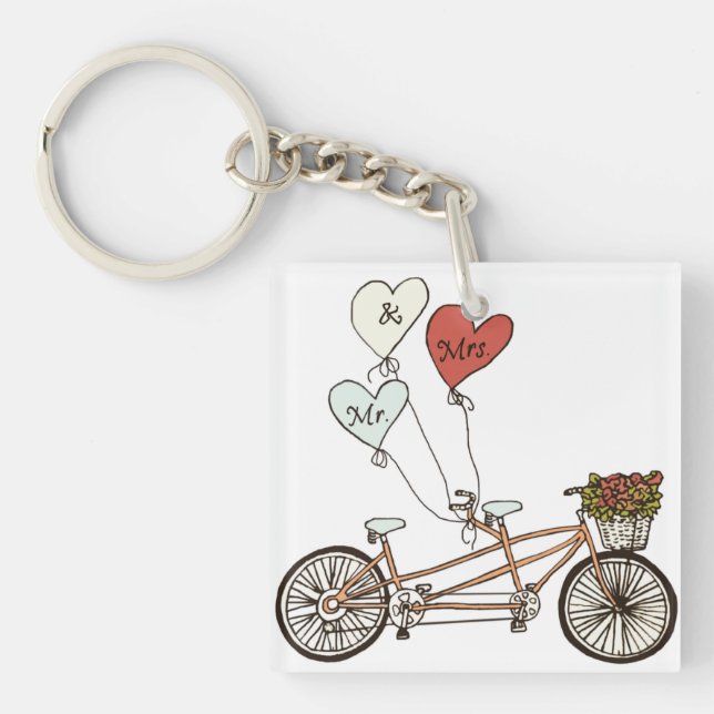 Kärlek tandem-cykel med ballonger (Framsidan)