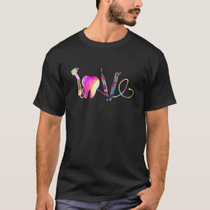 Kärlek-tandläkare Verktyg Tie Dye Art till T Shirt